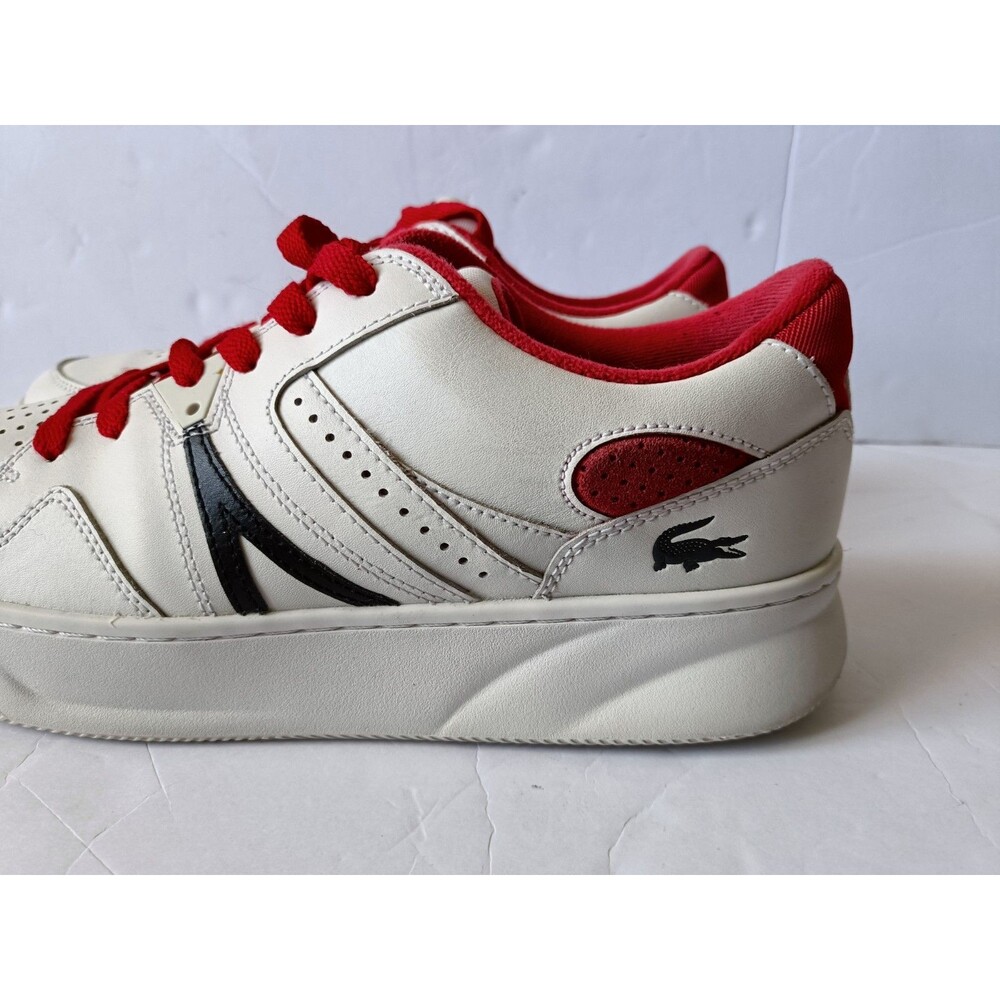 Lacoste L005 222 1 Sneakers Mens Size 10.5 White Red Crocodile Logo Shoes - Picture 7 of 11